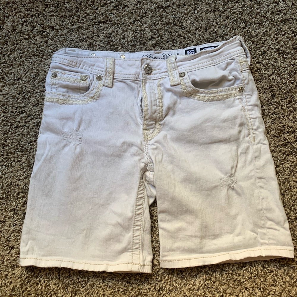 Miss Me white enim shorts